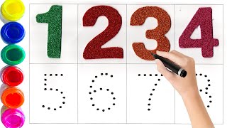 123 Numbers | 1234 Number Names | 1 To 8 Numbers Song | 1234567 learning for kids with Colours