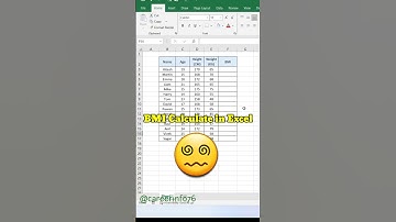 BMI Calculate in Excel 💯👍#excel #asmr #computer #excelformula #tricks #exceltips #trending #ytshorts