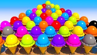 Teach Numbers with 3D Ice Cream for Kids and Children