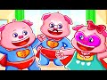 Super baby helps superhero daddy song   nursery rhymes  kids songs by bubba pig 