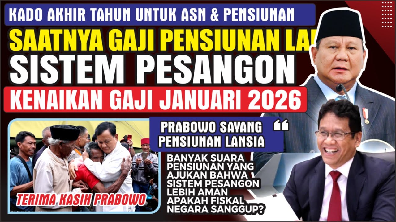 🔴SELAMAT PENSIUNAN LAMA‼️PRABOWO SAYANG PENSIUNAN..! PILIH PESANGON FULLY PUNDED DARIPADA DIKORUPSI