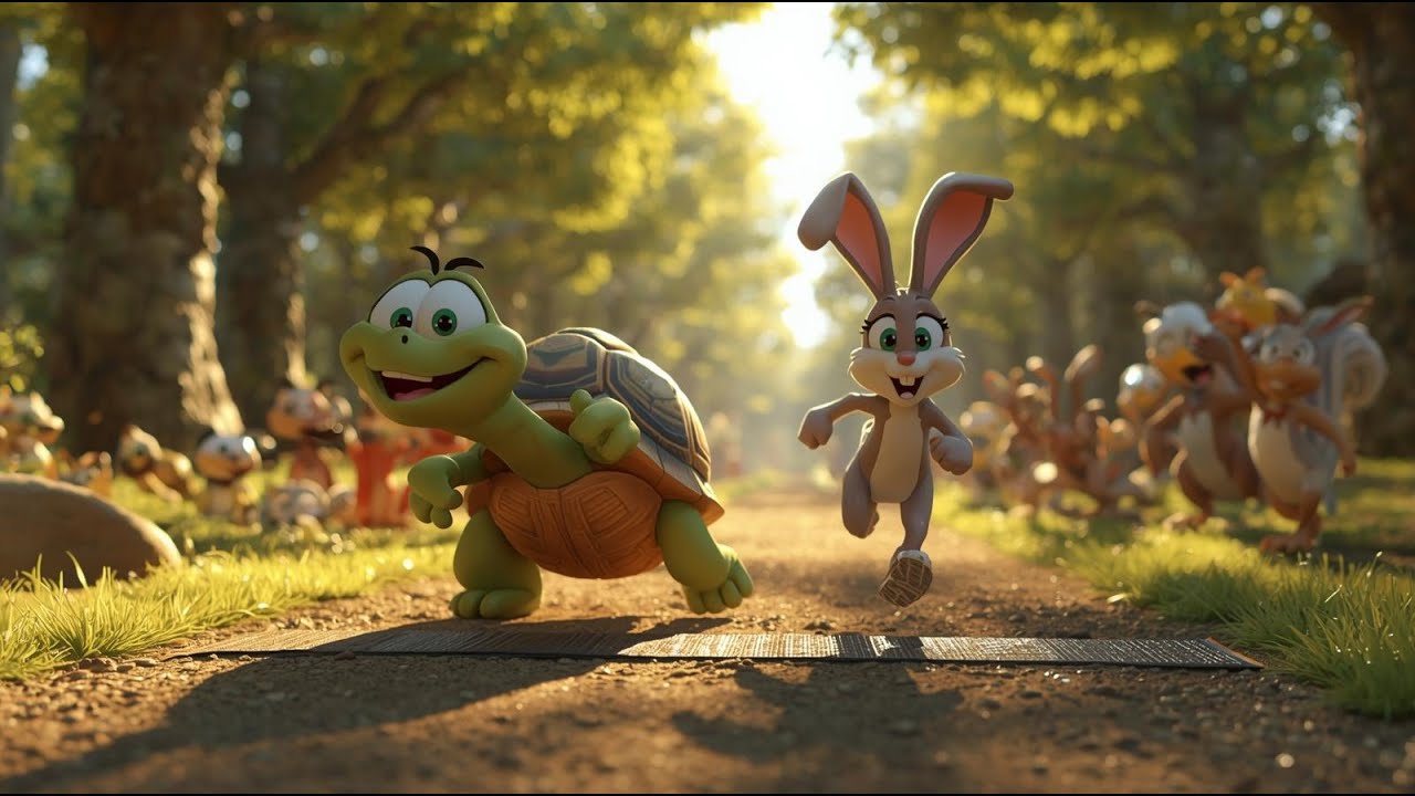 The Hare and The Tortoise | Bedtime Story by Kids Hut | English Moral Stories for Kids