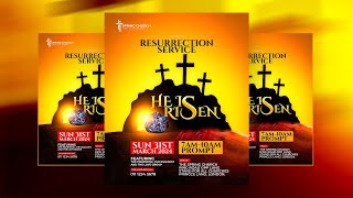 How To Make Professional Church Resurrection Service Poster For All Social Media Design