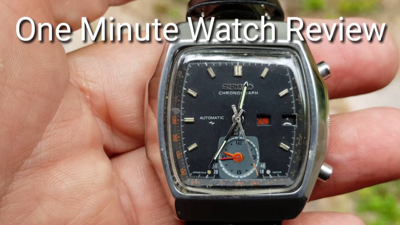 One Minute Watch Review: Seiko 7016-5020. Nautilus, Monaco, aka Tank -  YouTube