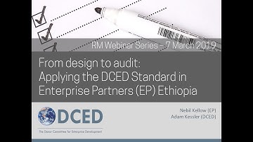DCED Webinar: Applying the DCED Standard for RM in EP Ethiopia, 7 March 2019