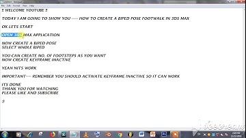 How to create Biped walk cycle in 3ds max