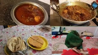 My daily routine//Masala Chicken Banaya//Dinner me khaya masala chicken aur sheer maal roti 😋😋