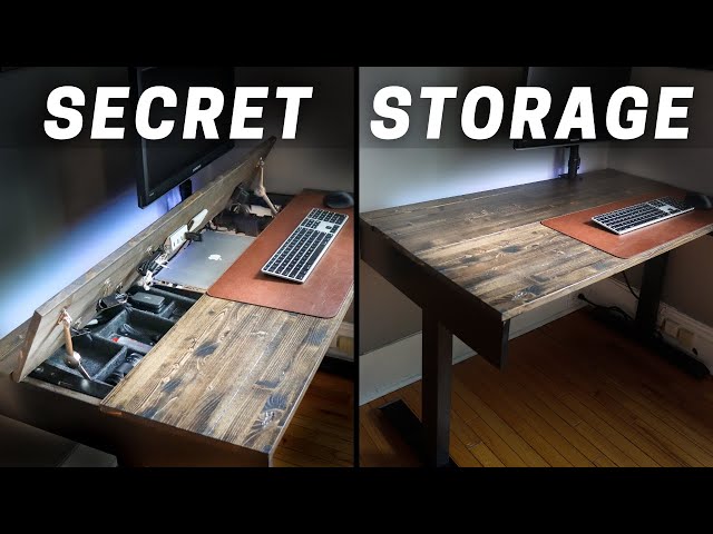 DIY - The CLEANEST desk set-up/build ever! Space saver hidden storage and  wireless charging! 