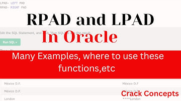 LPAD and RPAD functions in Oracle explained with many examples | IMPORTANT TOPIC IN ORACLE