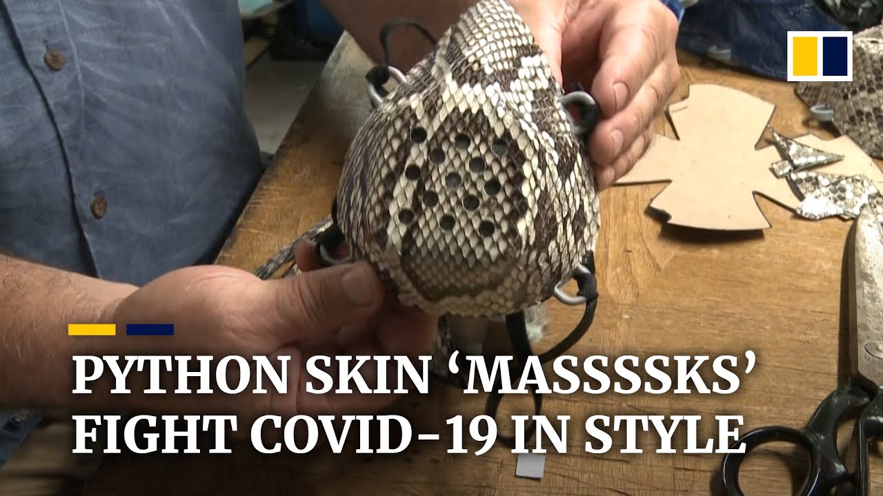 American craftsman turns python skins into face ‘massssks’ in a coronavirus fashion statement