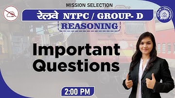 RAILWAY NTPC/ GROUP D SERIES | Reasoning | Important Questions | By Jaishri Mahendras