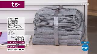 Concierge Collection 100% Cotton 24piece Towel Set