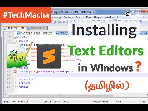 HTML5, CSS, JS - Installing Text Editors in Windows OS - (Tamil)(Tutorial)
