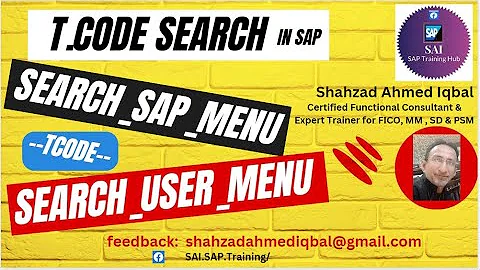 SAP Tcode Search | Tcode search in user menu | SAP TCode Search_SAP_Menu| SAP Tcode Search_User_menu