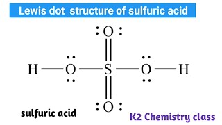 Lewis dot structure for sulfuric acid H₂SO₄ #k2chemistryclass #lewisstructures #lewisdotstructure
