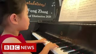 Four-year-old US piano prodigy flourishing amid pandemic - BBC News