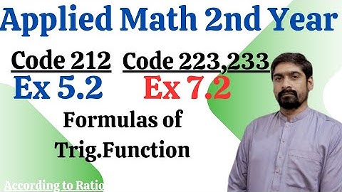 Integrations of Trig. Functions  | DAE Math Maths Code 212 Ex 5.2 & Math Codes 223, 233 Ex 7.2