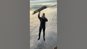 Mary poppins would be proud! #skydiving #clouds #umbrella #skydive