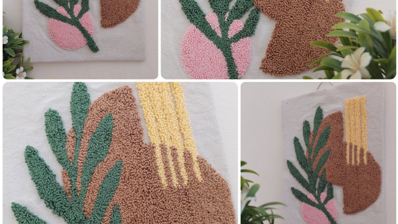 تطريز لوحه بإستخدام إبره النفاش🪡🌿