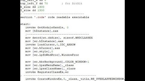 Win32 assembler program two windows with bitmap loader