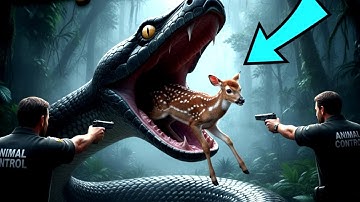 Courageous Rescue Team Fights Giant Python to Save Innocent Baby Deer 🐍