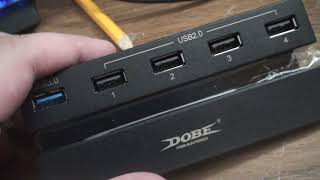 PS4 USB Hub 5 Port USB 3.0 2.0 High Speed Expansion Hub for fat Playstation 4 unboxing