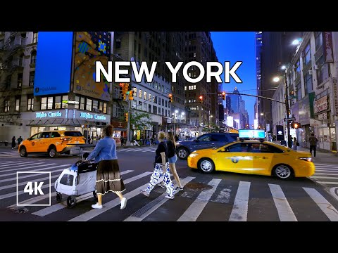 New York, United States | Midtown Manhattan | Night City Walk 4K