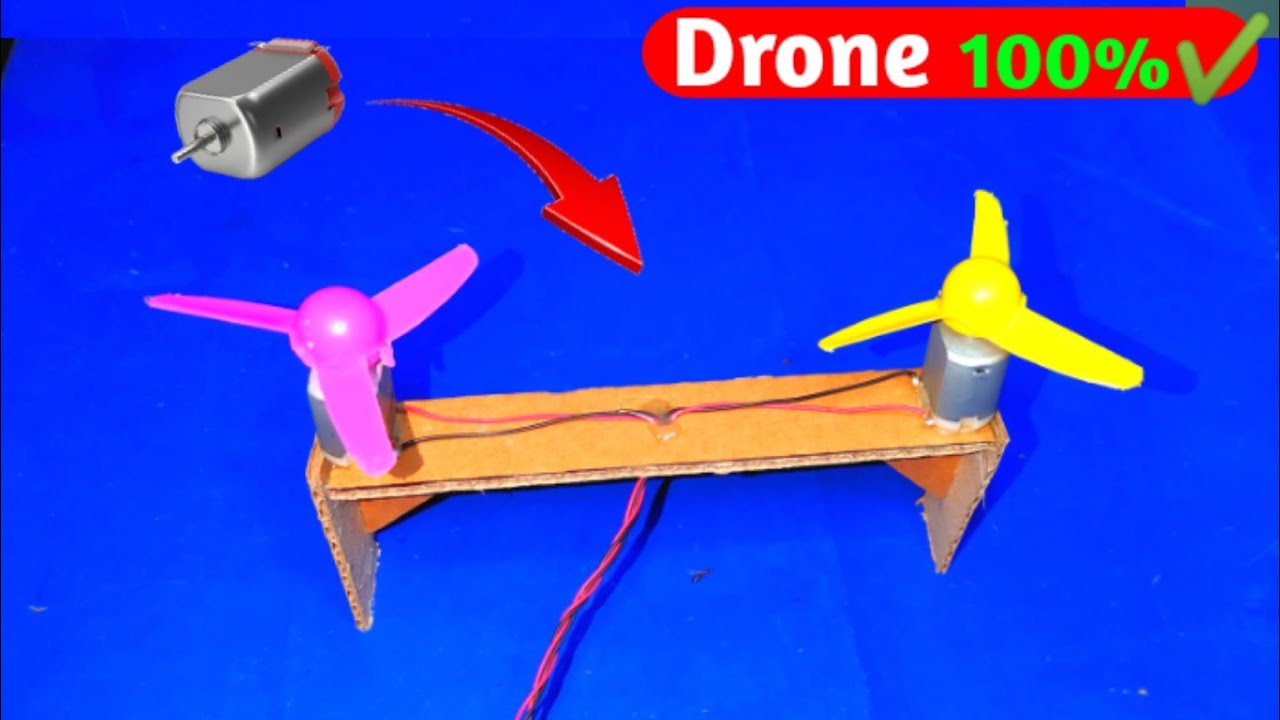 How to make a Drone at home Flying 100%🔥 || 2 Dc motor simple drone ️ ...