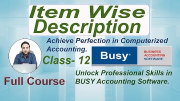 How To Add Item Wise Description In Busy Accounting Software