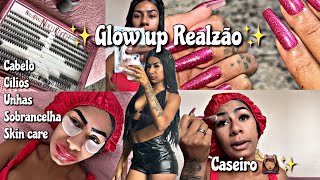 GLOW UP COMPLETÃO CASEIRO💆🏽‍♀️✨🩷(vídeo longo) 