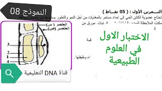 الاختبار الاول في العلوم الطبيعية للسنة الاولى ثانوي