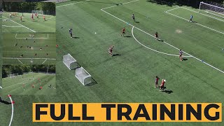 Full Training Session | Warm Up Game - Passing & Shooting Game - Overload | Soccer - Football Drills