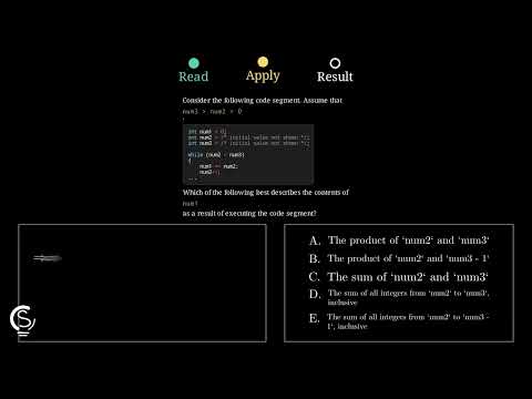 2020 AP CSA MCQ Question 37 - While Loop Summation Bounds
