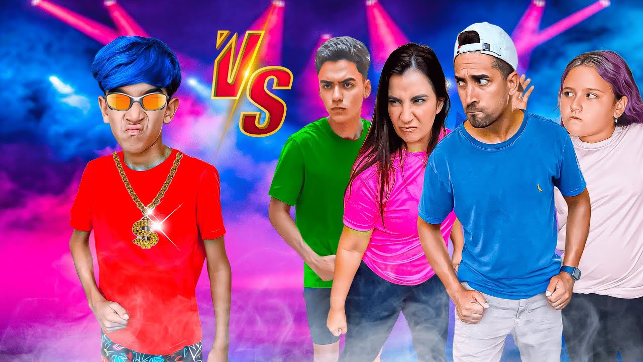 FIZ UMA BATALHA DE RAP CONTRA TODOS DA MINHA FAMÍLIA - FAMÍLIA ROCHA NA BATALHA DE YOUTUBERS