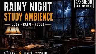 Late Night Study Session | Soft Rain & Piano Melodies | ASMR Ambiance