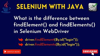 selenium java tutorial for beginners | Difference between Find Element and Find Elements in Selenium Wealth