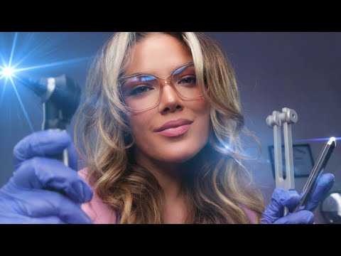 ASMR Night Nurse Care: Otoscope Exam & Binaural Up Close Ear to Ear Whispers, Medical Checkup