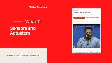 Sensors and Actuators Nptel Assignment Answers Week 11