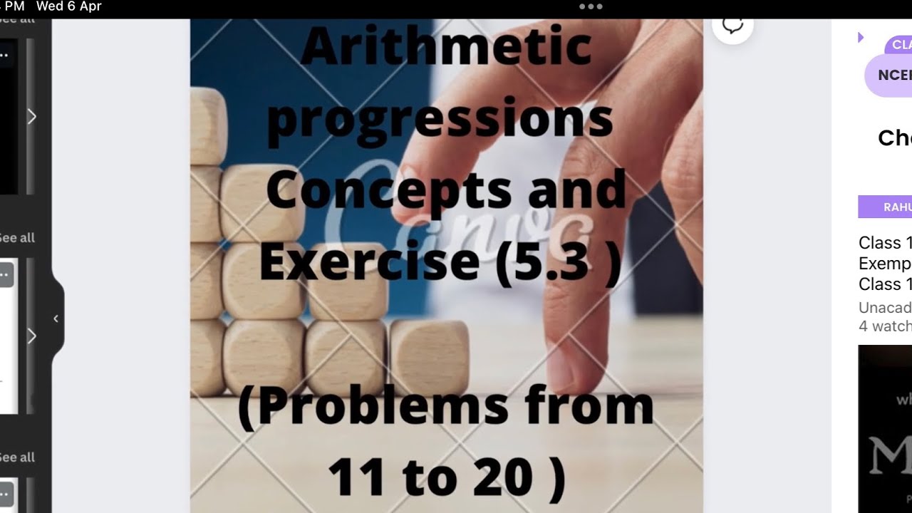 Arithmetic progressions Exercise (5.3) Problems from 11 to 20 solved ...