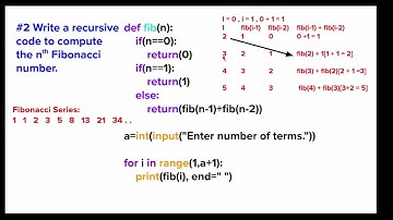 Fibonacci  Series using Recursion in Python Class 12 (Practical Solutions)