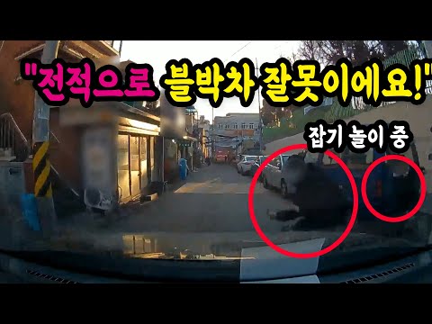 10369회. 차 뒤에서 갑자기 튀어나온 어린이와 사고가 났는데 아이 어머니가 전적으로 블박차 잘못이라고 합니다. 정말 제가 100%인가요?