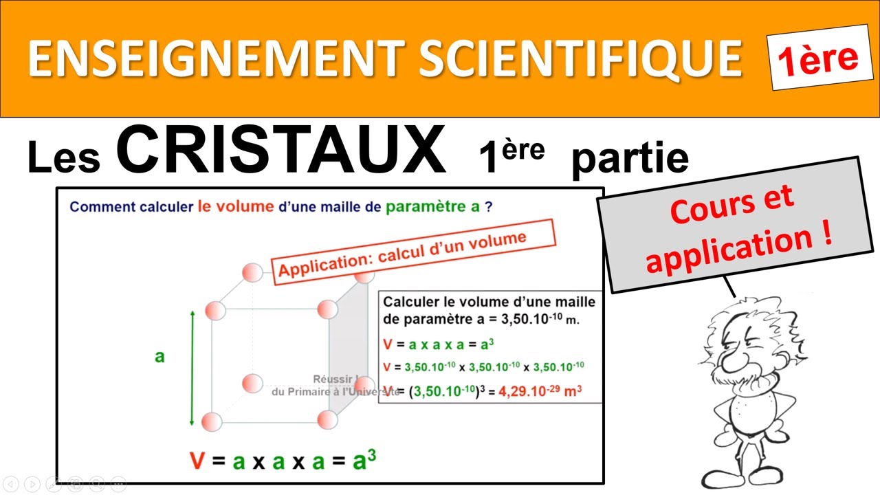 Enseignement scientifique Première Les cristaux 1 Cours et applications