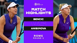 Belinda Bencic vs. Amanda Anisimova | 2022 Rome Round 2 | WTA Match Highlights