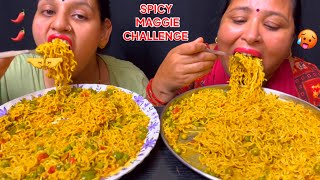 EATING SPICY 🥵 🥵🥵🥵🌶MAGGIE CHALLENGE I SAAS VS BAHU EATING COMPETITION I FOODIE GD