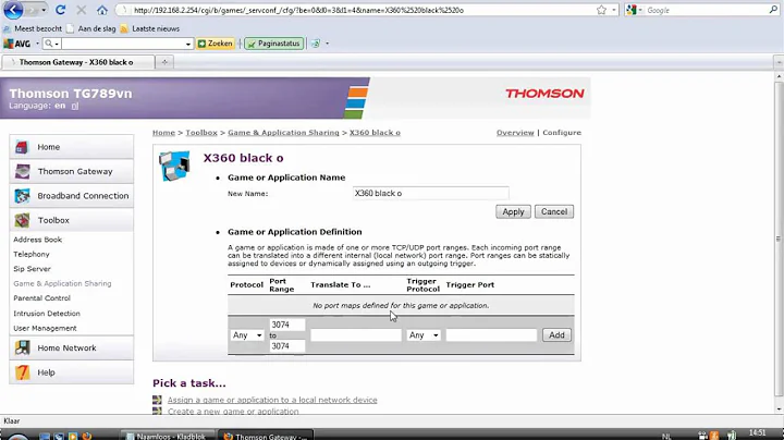 How to change NAT-type open for Thomson TG789VN Xb...