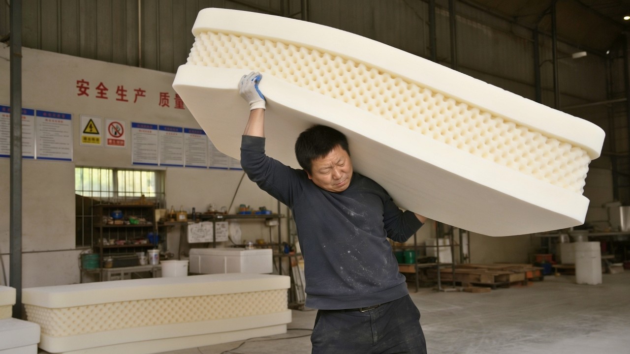 This is How The World's Softest Mattresses Are Made (Like Giant Cakes)