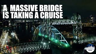 Watch how 200-meter-long bridge heads for its new temporary home
