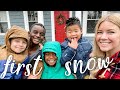 Our KIDS' REACTION to FIRST SNOW!! ❄️ so cute ❄️