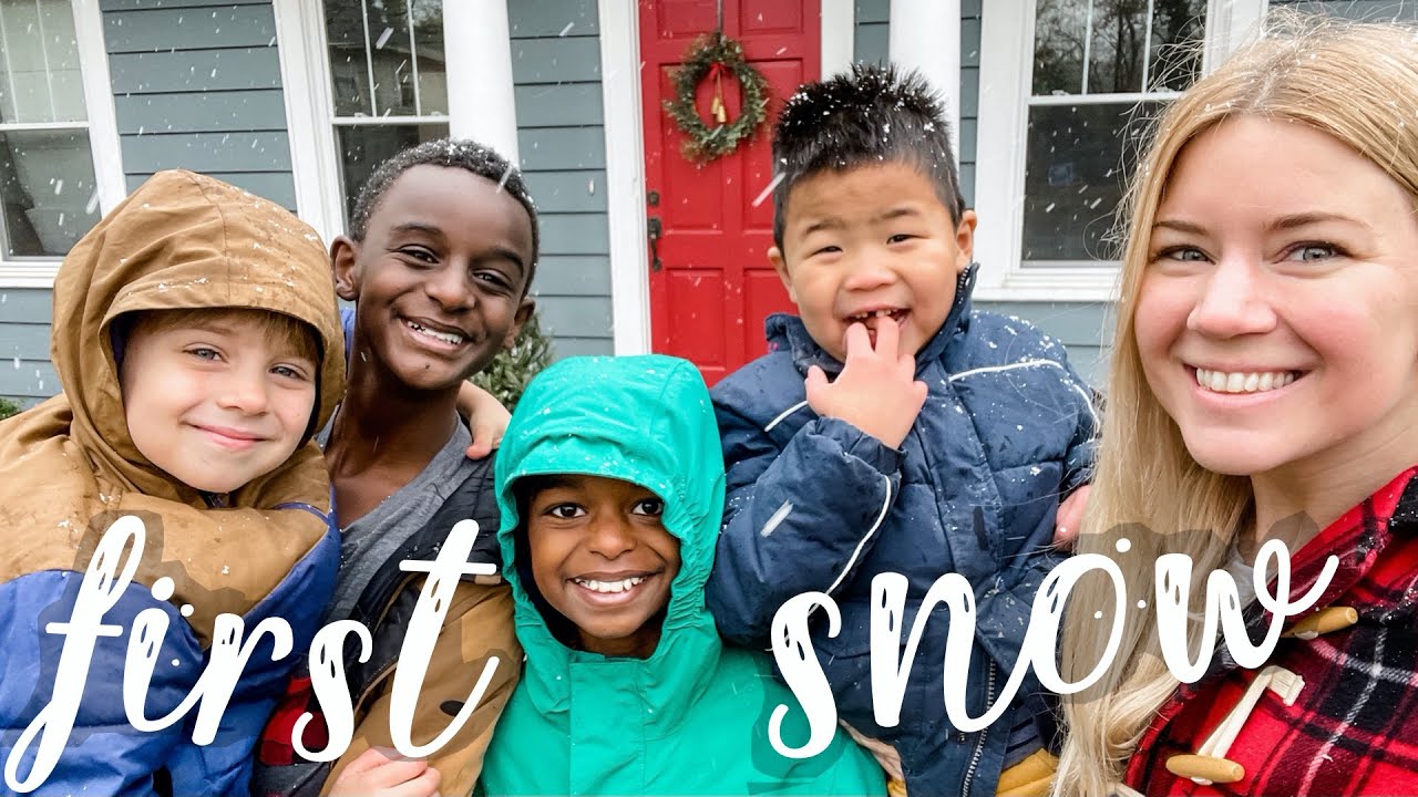 Our KIDS' REACTION to FIRST SNOW!! ❄️ so cute ❄️