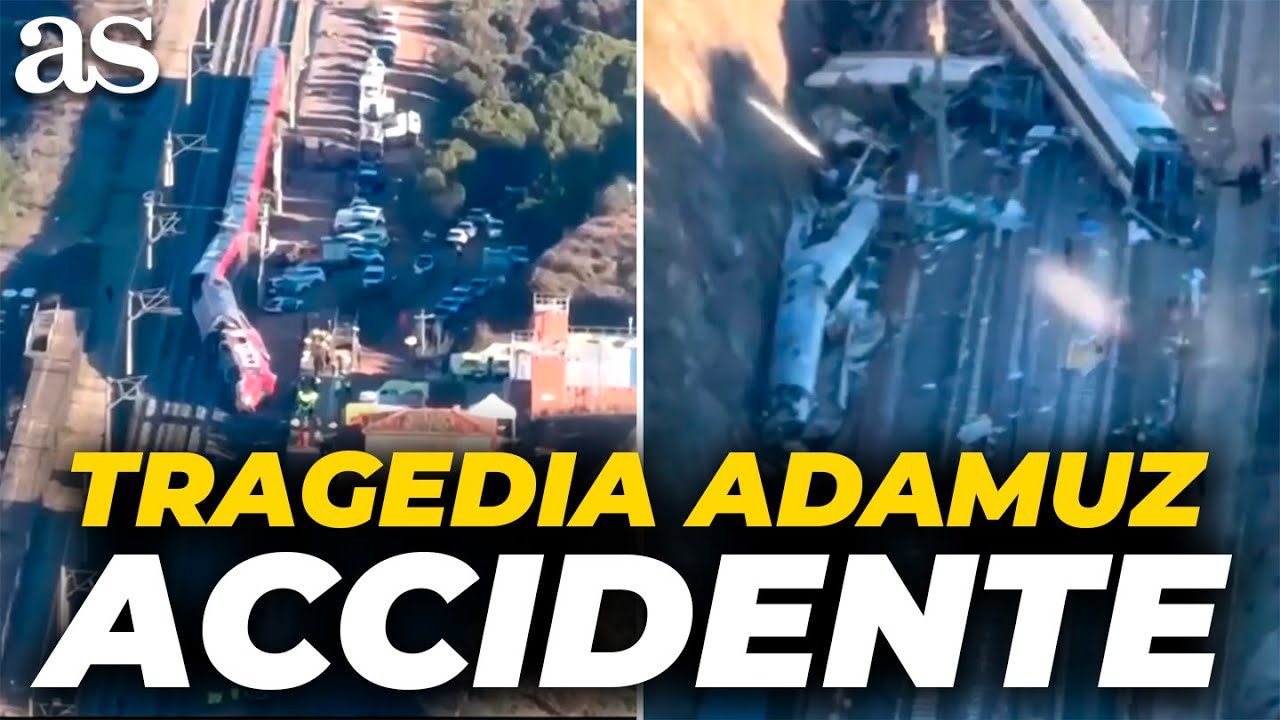 PRIMERAS IMÁGENES AÉRES del ACCIDENTE FERROVIARIO en ADAMUZ | TRAGEDIA TREN HOY